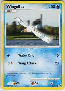 Pokemon TCG Wingull 95/106 Great Encounters Common card Normal LP - Image 1