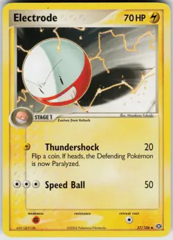 Pokemon TCG Electrode 27/106 Emerald Uncommon card Normal LP - Image 1