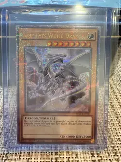 Blue-Eyes White Dragon Quarter Century Secret Rare RA04-EN108 Yugioh 8th Art - Image 1