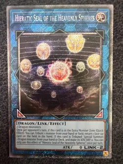 Yugioh Hieratic Seal of the Heavenly Spheres RA02-EN039 Platinum Secret Rare NM - Image 1