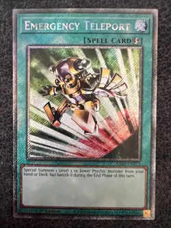 Yugioh Emergency Teleport RA02-EN053 Platinum Secret Rare 1st Edition NM - Image 1