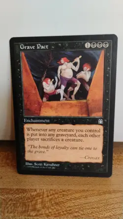 GRAVE PACT Magic the Gathering MTG Enchantment 1998 Collector Trading Card TCG - Image 1