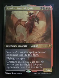 Rakdos, Lord of Riots NM ETCHED FOIL Commander Legends MTG FREE SHIPPING - Image 1