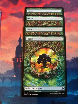 MTG Tarkir Dragonstorm Full Art Forest x 4 - Image 1