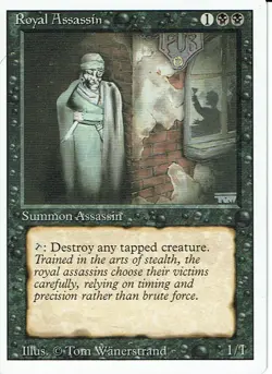 MAGIC THE GATHERING REVISED BLACK RARE ROYAL ASSASSIN ex - Image 1