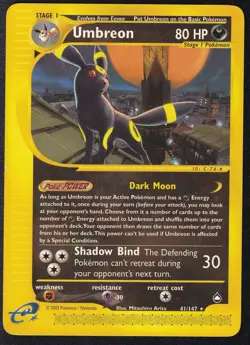 Pokemon TCG 2002 Umbreon Aquapolis 41/147 Non Holo Rare Card Wotc Vintage - Image 1
