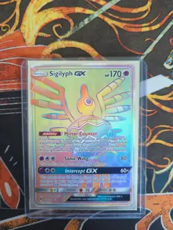 Sigilyph GX - 222/214 - Pokemon Lost Thunder Sun & Moon Secret Rare Card - Image 1
