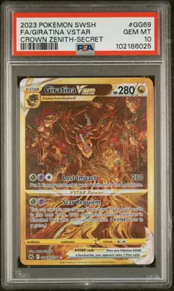2023 POKEMON SWORD AND SHIELD CROWN ZENITH GG69 FULL ART/GIRATINA VSTAR PSA 10!! - Image 1