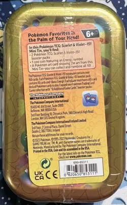 Pokemon 151 Mini Tin Factory Sealed Gengar & Poliwag 2x 151 Packs - Image 2