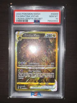 2023 Pokemon Giratina VSTAR GG69/GG70 Gold Alt Art Crown Zenith PSA 10 GEM MINT - Image 2