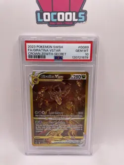 2023 Pokemon Giratina VSTAR GG69/GG70 Gold Alt Art Crown Zenith PSA 10 GEM MINT - Image 1