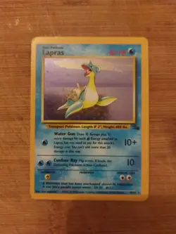 Lapras 10/62 Holo Fossil Set Pokemon Card WOTC LP-NM - Image 1