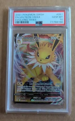 2021 Pokemon Sword and Shield Evolving Skies Jolteon Vmax #51 PSA 10 - Image 1