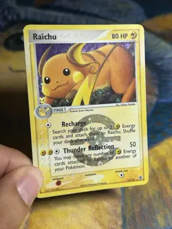 Raichu 12/112 EX Firered & Leafgreen Stamped Reverse Holo Rare 2004 Pokemon MP - Image 3