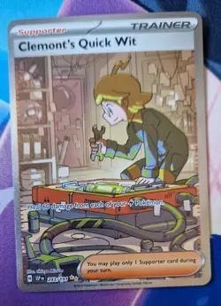 Clemonts Quick Wit 243/191 Pokemon TCG Surging Sparks Special Illustrated Rare - Image 1