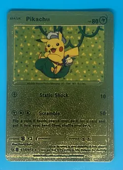 Pokemon Gold Foil Fan Art Card PIKACHU - Image 1