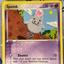 Spoink 73/97 Non Holo EX Dragon Pokemon Card Vintage 2003 LP - Image 2