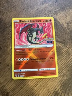 Radiant Charizard Pokemon Card 160 HP Combustion Blast 250 Damage - Image 2
