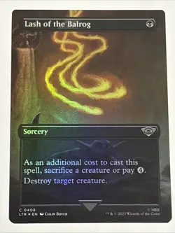 MTG Lord of the Rings Lash of the Balrog Borderless Foil 0408 NM - Image 1