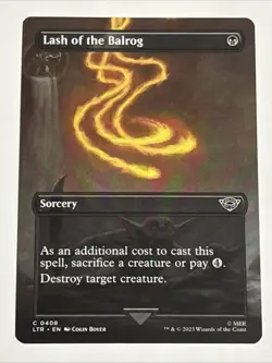 MTG Lord of the Rings Lash of the Balrog Borderless 0408 NM - Image 1