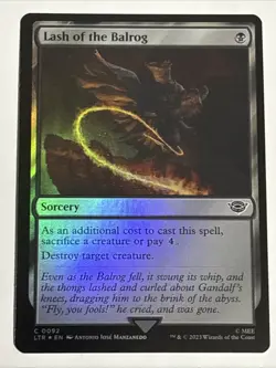 MTG Lord of the Rings Lash of the Balrog Foil 0092 NM - Image 1