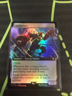 MTG Magic The Gathering Helitrooper Foil FIC Rare Ext Art Final Fantasy White - Image 1