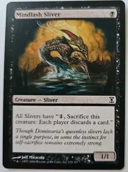 MTG Magic The Gathering Card Mindlash Sliver Creature Sliver Black Time Spiral - Image 1