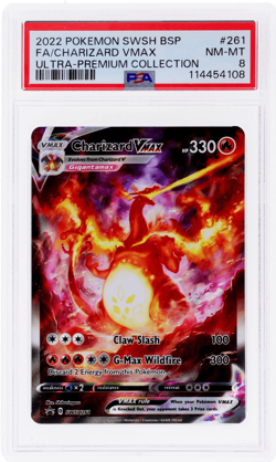 2019 Pokemon Sword and Shield Black Star Promo Charizard Vmax PSA 8 - Image 1