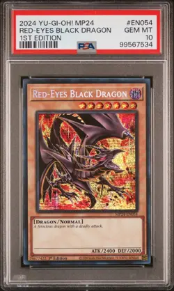 Red-Eyes Black Dragon Yugioh 2024 MP24-EN054 Prismatic Secret Rare 1st PSA 10 - Image 1