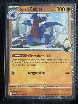 Pokemon Card Cynthias Gabite 103/182 Cosmos Holo Scarlet Violet Destined Rivals - Image 1
