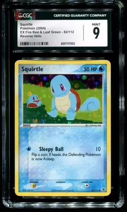 CGC 9 Squirtle Reverse Holo EX Fire Red & Leaf Green 2004 Pokemon Card #82 - Image 1