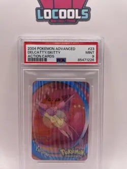 PSA 9 Mint 2004 Pokemon Action Card Skitty Delcatty lenticular - Image 1