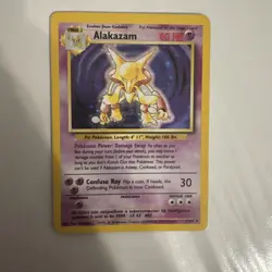 Alakazam 1/102 Base Set Holo Rare Unlimited Pokemon TCG Card LP Condition - Image 1