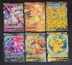 Pokemon Promo 6 Jumbo Card Lot Charizard Pikachu Dark Sylveon Dragonite Hoopa - Image 1
