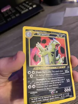 Pokemon TCG Tyranitar Neo Discovery Holo Card 12/75 - Image 1