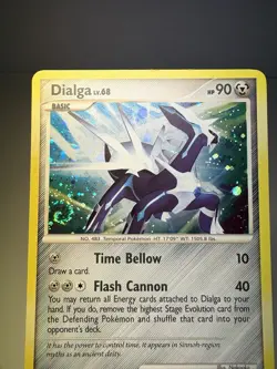 Pokemon TCG: Dialga 1/130 (2007) Diamond & Pearl • Holo Card with SWIRL LP - Image 2