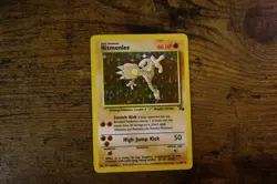 Pokemon TCG Card Hitmonlee 7/62 Fossil Unlimited 1999 Holo Rare - Image 1