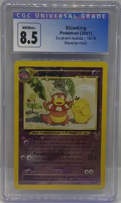 CGC 8.5 Slowking 2001 Southern Islands 14/18 Reverse Holo Pokemon Card Graded - Image 1
