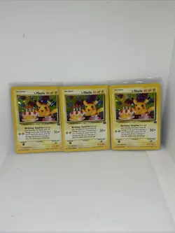 Pokemon 2000 Birthday Pikachu Holo Black Star Promo #24 All look good! - Image 1