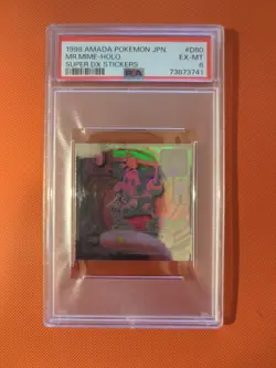 1998 Pokemon Amada Japanese Super DX Hologram D80 Ghost Rare Mr. Mime ~ PSA 6 - Image 1