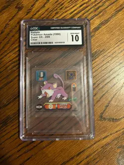 Rattata #D09 1998 Amada Super DX Clear Pokemon Sticker CGC 10 - Image 1