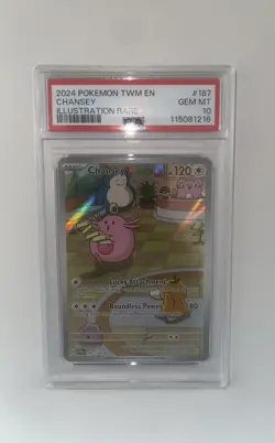 Chansey 187/167 - Illustration Rare Twilight Masquerade Pokemon PSA 10 GEM MINT - Image 1