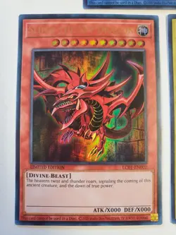 Legendary Collection 1 Yugioh Egyptian God Card Set Ra Obelisk Slifer LC01 Mint - Image 3
