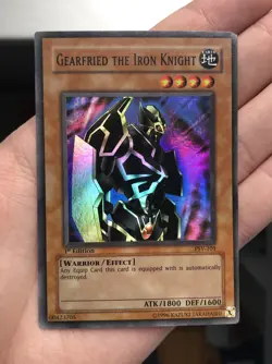 LP YUGIOH GEARFRIED THE IRON KNIGHT PSV-101 1ST EDITION English Super Rare Holo - Image 1