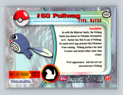 Vintage 1999 Pokemon Topps TV Animation Edition Card #60 Poliwag Red Logo Card - Image 2