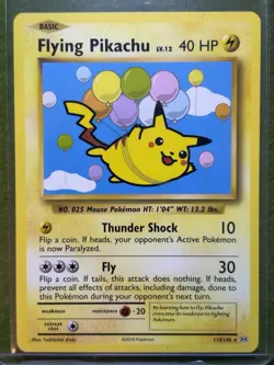 POKEMON CARD Flying Pikachu TCG CARD 2016 XY Pokemon Evolutions 20th ANNIVERSARY - Image 3