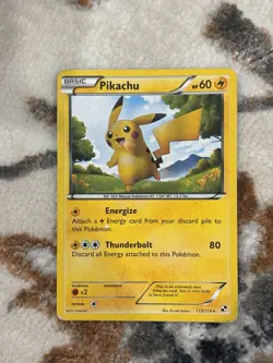Pokemon 2011 Black & White Base Pikachu Holo Secret Rare Card #115/114 - Image 1