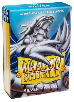 60 DRAGON SHIELD JAPANESE SILVER MATTE Card Sleeve Deck Protector Small AT-11108 - Image 1