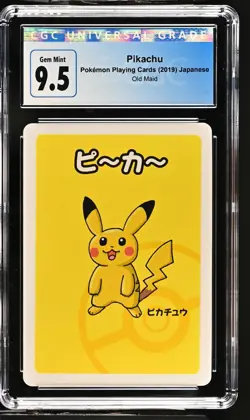 CGC 10 - PIKACHU OLD MAID 2019 Pokemon Japanese Playing Card - CGC 10/ Old 9.5 - Image 1