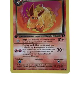 1st Edition Dark Flareon 35/82 Team Rocket 1999 Vintage WoTC Pokemon TCG Card - Image 4